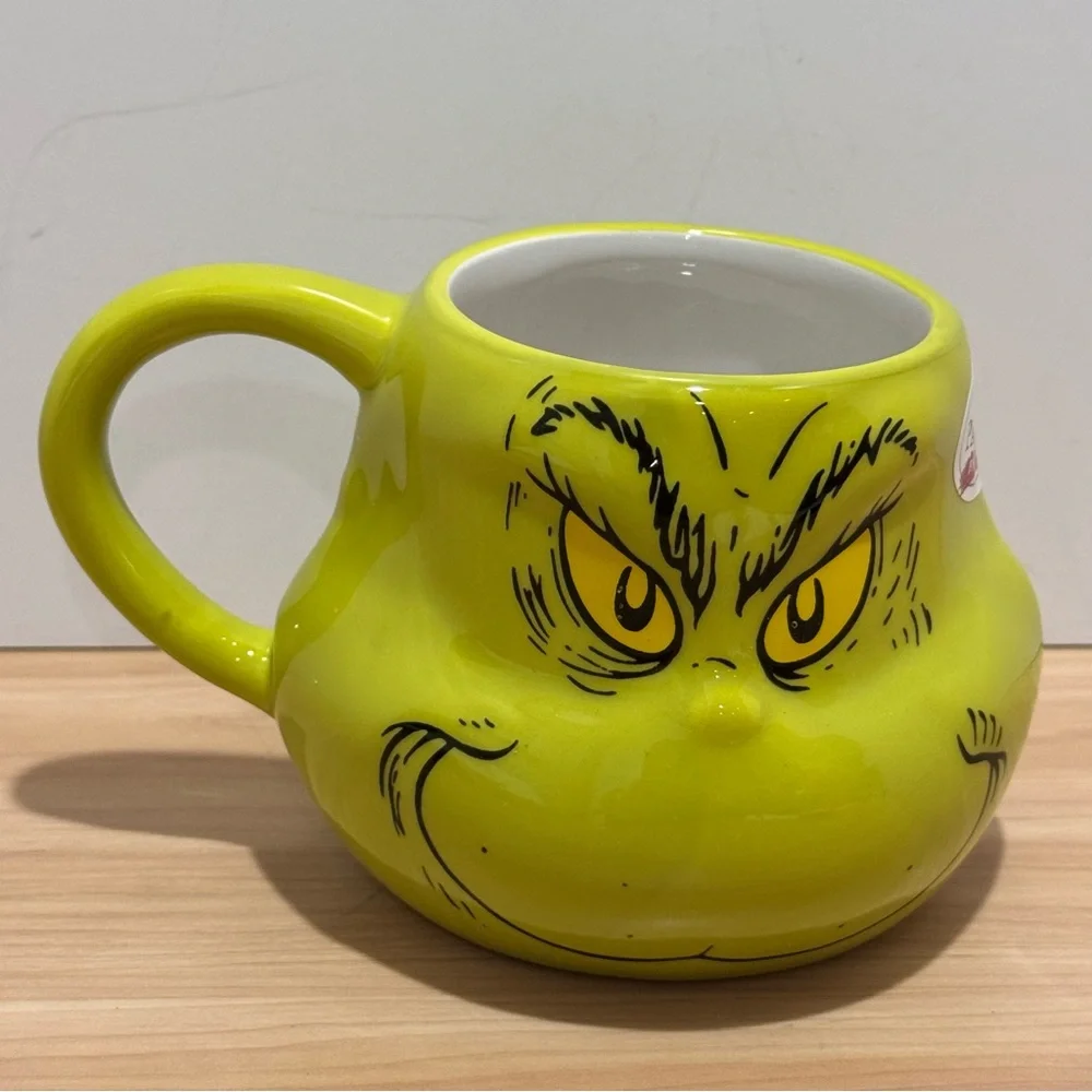 The Grinch Face Sculpted Mug Dr. Seuss Green Ceramic Coffee Cup ZB ZRIKE BRANDS - Picture 14 of 16